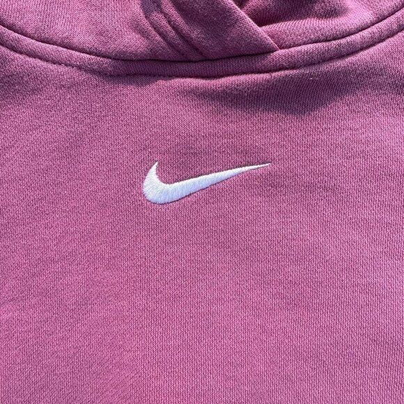 Women's Nike Pink Center Check Pullover Hoodie - Picture 2 of 5